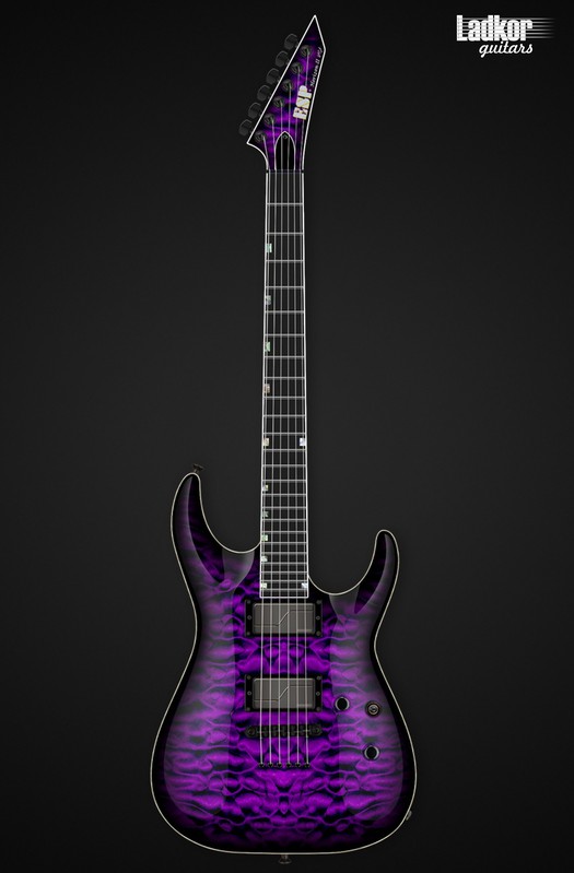 ESP USA Horizon-II Quilt Maple Top Dark Purple Sunburst Fishman Modern