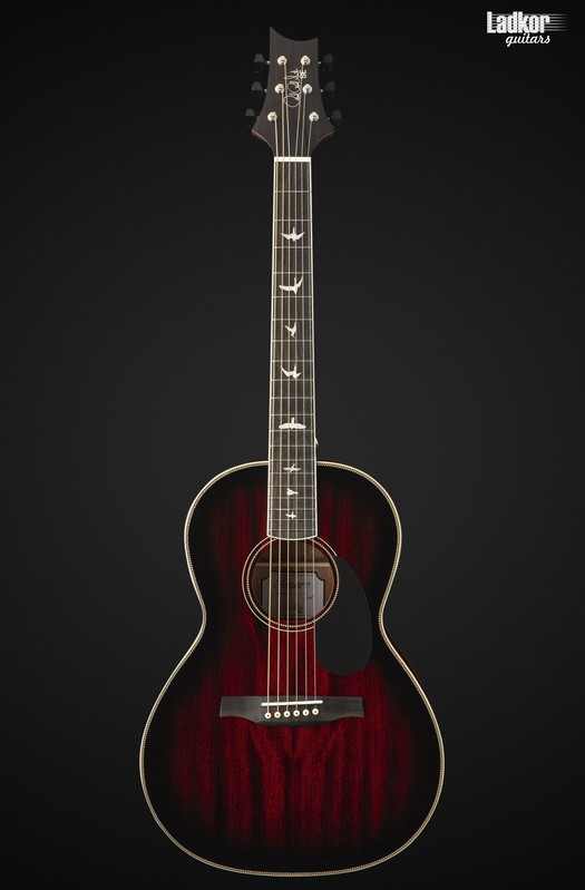 PRS SE P20E Fire Red Burst Gloss Top with Satin Back & Sides Parlor Acoustic Electric Guitar