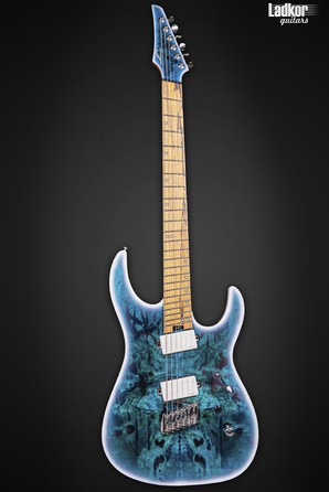 Legator N6FOD Arctic Blue Ninja Fanned Fret MultiScale 6 String Overdrive Series Palemoon Ebony