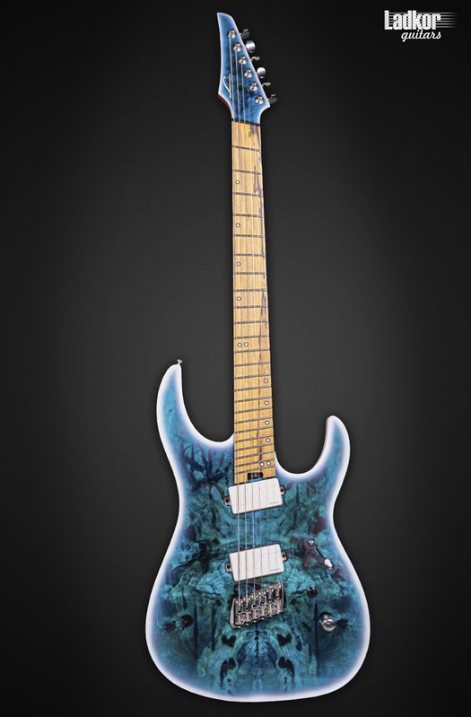 Legator N6FOD Arctic Blue Ninja Fanned Fret MultiScale 6 String Overdrive Series Palemoon Ebony