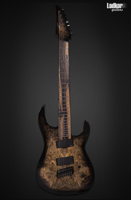 Legator N7FOD Jupiter Burst Ninja Fanned Fret MultiScale 7 String Overdrive Series Palemoon Ebony