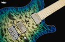 Mayones Legend 6 V22 Trans Aquamarine 2 Tone Burst Quilted Maple 4A Birdseye Maple
