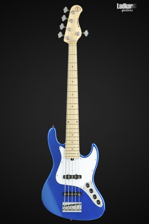 Sadowsky MetroExpress 21-Fret Vintage J/J Maple Ocean Blue Metallic High Polish 5 String Bass